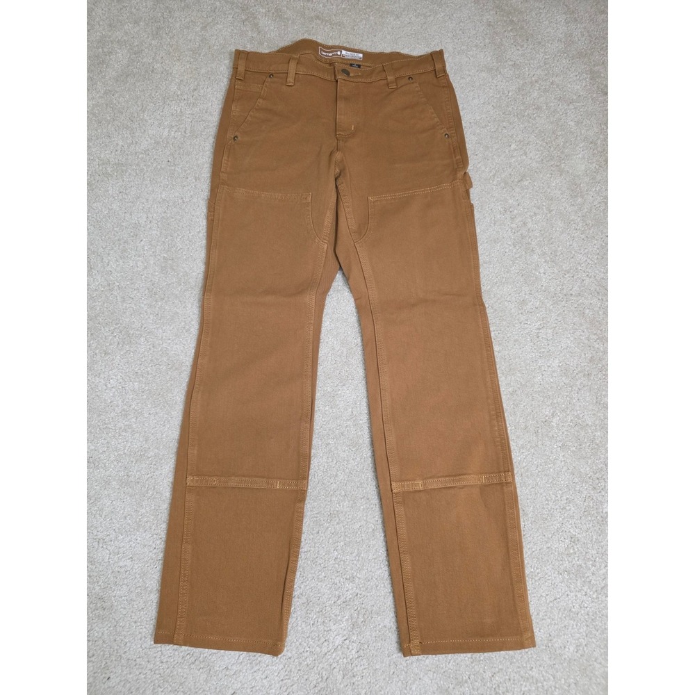 Carhartt women Rugged Flex Relaxed Fit Twill Double Front Work Pants Brown 8R - Picture 2 of 7